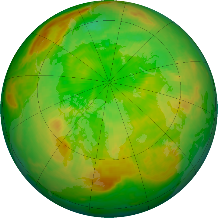 Arctic ozone map for 25 June 1982